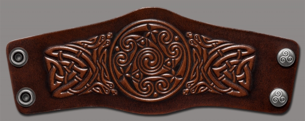 Lederarmband 80mm Spirale mit Schlangen (1) braun-antik